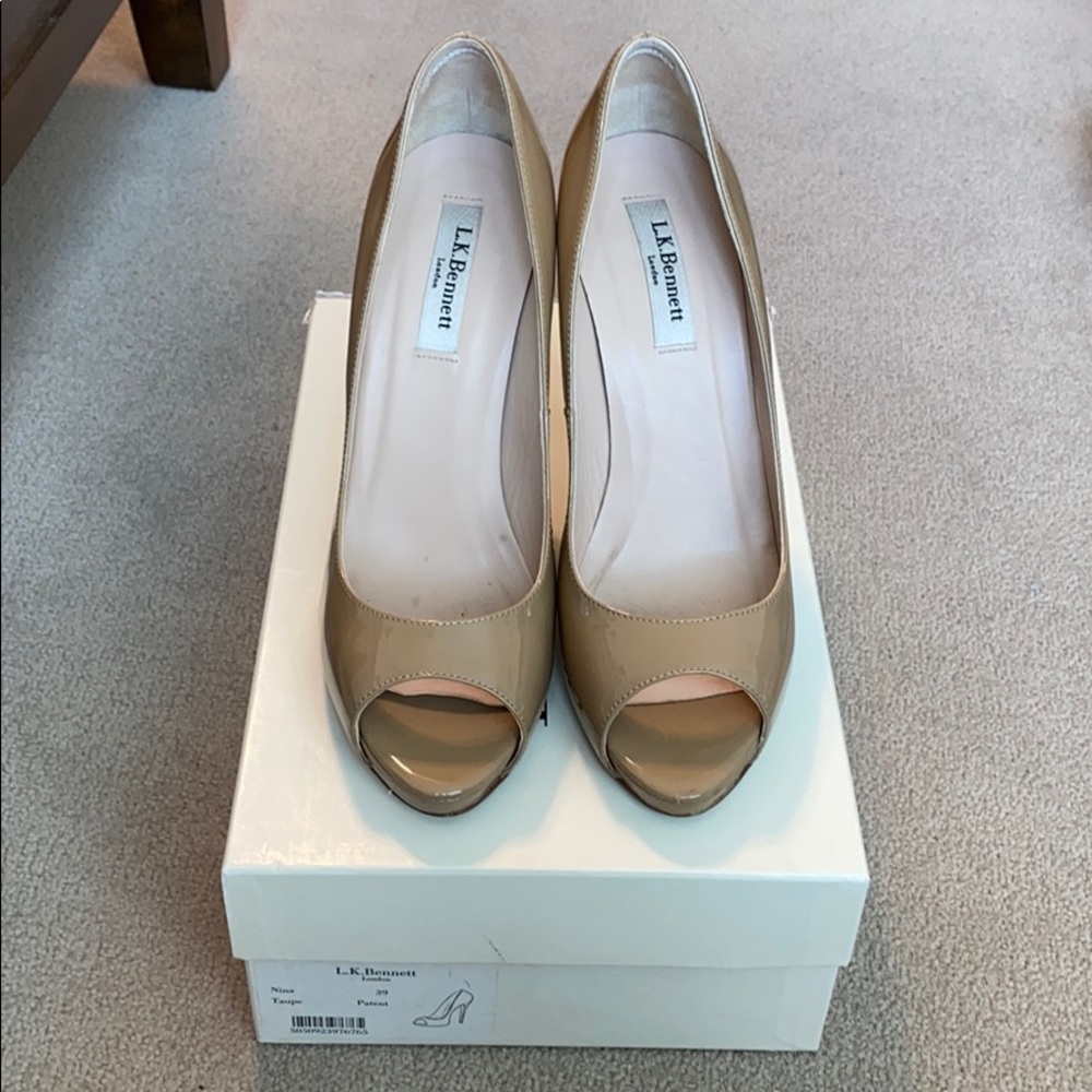 Taupe patent leather LK Bennett Nina Pump